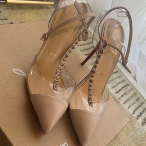 Christian Louboutin Nude and Clear Heels